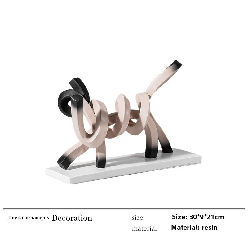 

Ваби Саби Ветер Закрученная Линия Смола Кот Веселый Абстрактное Животное Орнамент Образец Украшение для Стола в Гостиную 1 шт.