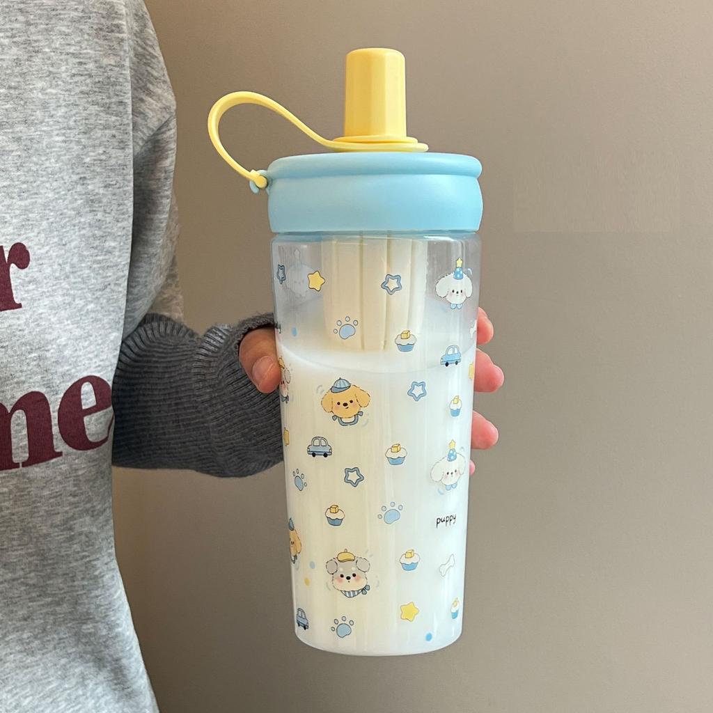 22oz Cute Insulated Water Bottle with Multifunctional Lid