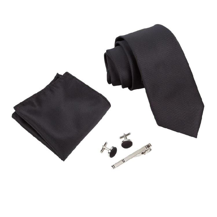 5IN1 Tie Set Formal Office Meeting Attire Neckwear Cufflinks Wedding Accessories