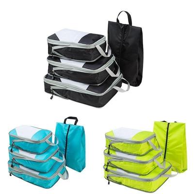 80/2000 Set di cubi organizer compatti, set da 4 pezzi/set borsa portaoggetti da viaggio set organizer per bagagli portatile abbigliamento biancheria intima scarpe espandibile imballaggio
