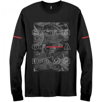 System Of A Down Unisex Adult Eye Collage Pikkade varrukatega T-särk