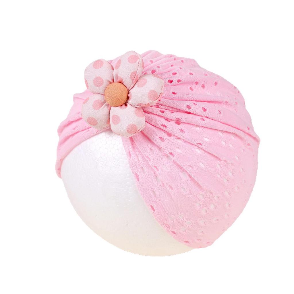 European Baby Breathable Soft Flower Hollow Hat