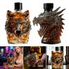 300ml Whiskey Bottle Decanter Wolf Head Shape High Borosilicate Glass Wine Bottle Leak-proof Seal Whiskey Decanter