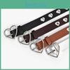 Elegant Pu Leather Women's Belt Unique Heart Design Fashionable And Trendy 106cm