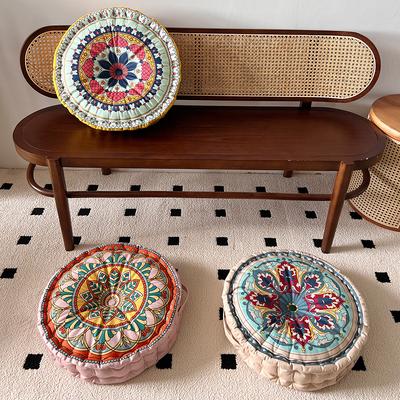 NEW Meditation Seat Cushion Office Dormitory Retro Ethnic Style Floor Mat Cotton Linen Seat Cushion Decor Round Chair Cushion
