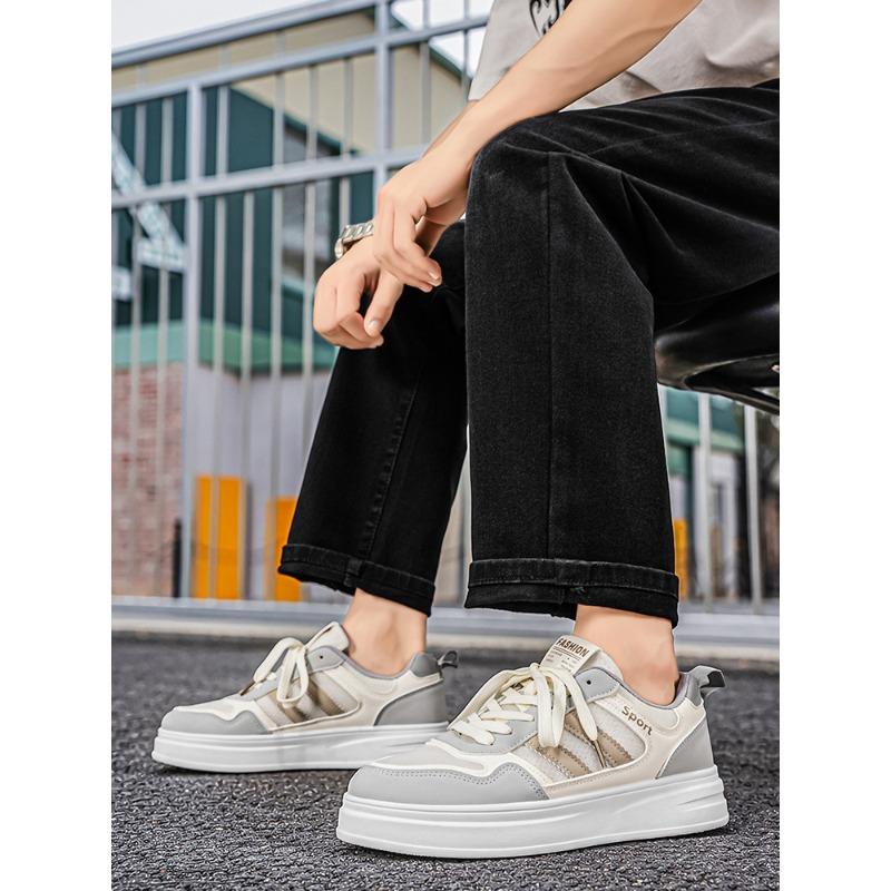 Men‘s Shoes Thick-Soled Mesh Breathable Youth Casual Board Shoes Summer Student Sports White Shoes Men.