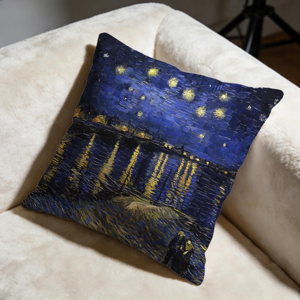 Hot VVincent Van Goghed Cushion Cover Soft Decorative Pillow Case Suitable for Bedroom Sofa Car Travel Use