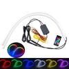 2Pcs RGB LED DRL Daytime Running Light Flowing Turn Signal Lamp APP/RF Remote Control LED Headlight Strips For Car Accessory 12V