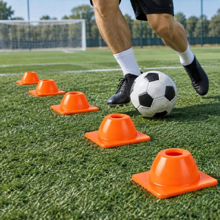 Stackable Agile Marker Cones, 12-Piece Soccer Training Set for Practice Border, Position Areas, Turn Point, and Drill Route