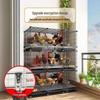 Large Iron Chicken Coop & Rabbit Cage for 20 Birds, 3-Layer, Indoor/Outdoor with Automatic Waste Cleaning