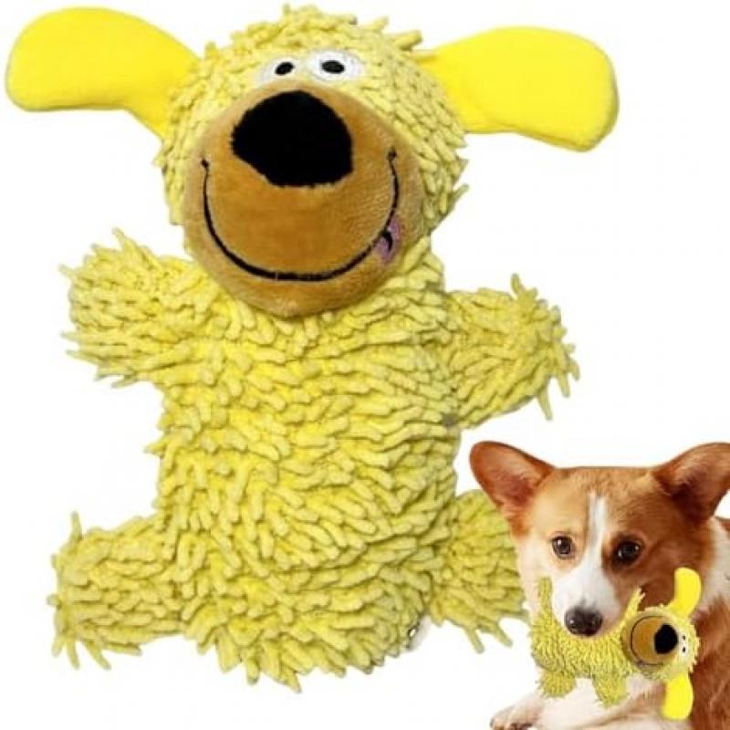 Genikeer Dog Squeaky Toy, Plush Chew Toy for Strong Chewers, Interactive Soft Figure for Puppy Medium Large Breed, Boredom Relief & Training Fun