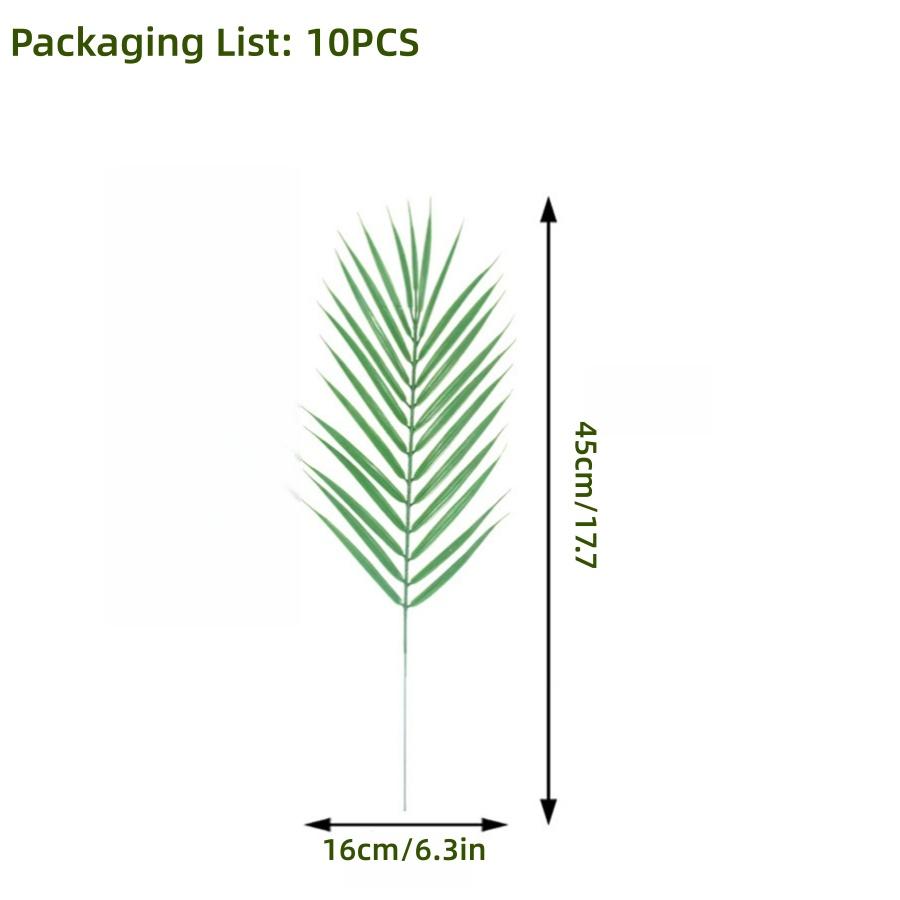 10/56pcs Tropical Palm Leaves Set - Artificial Safari Jungle Leaf Decorations with Stems for Party Home Accents