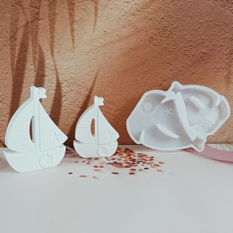 Sailing Ship Silicone Candle Molds Easy Demolding Epoxy Resin Silicone Molds for Handmade Candle Soap Gypsum Decoration