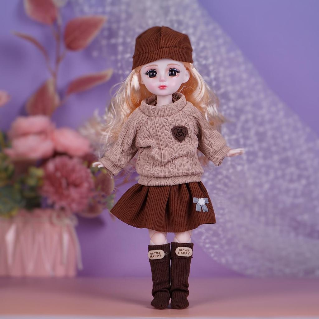 30cm Princess Doll Gift Set with Replaceable Clothes and Play House