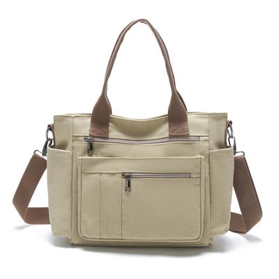 Canvas Bag Women's Large Capacity Shoulder Crossbody Bag Portable Tote Bag