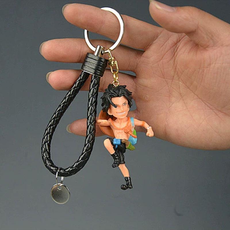 One Piece Model Cartoon Keychain Roronoa Zoro Monkey D Luffy Cartoon Toys Ornament Key Bag Car Keyring Birthday Gifts