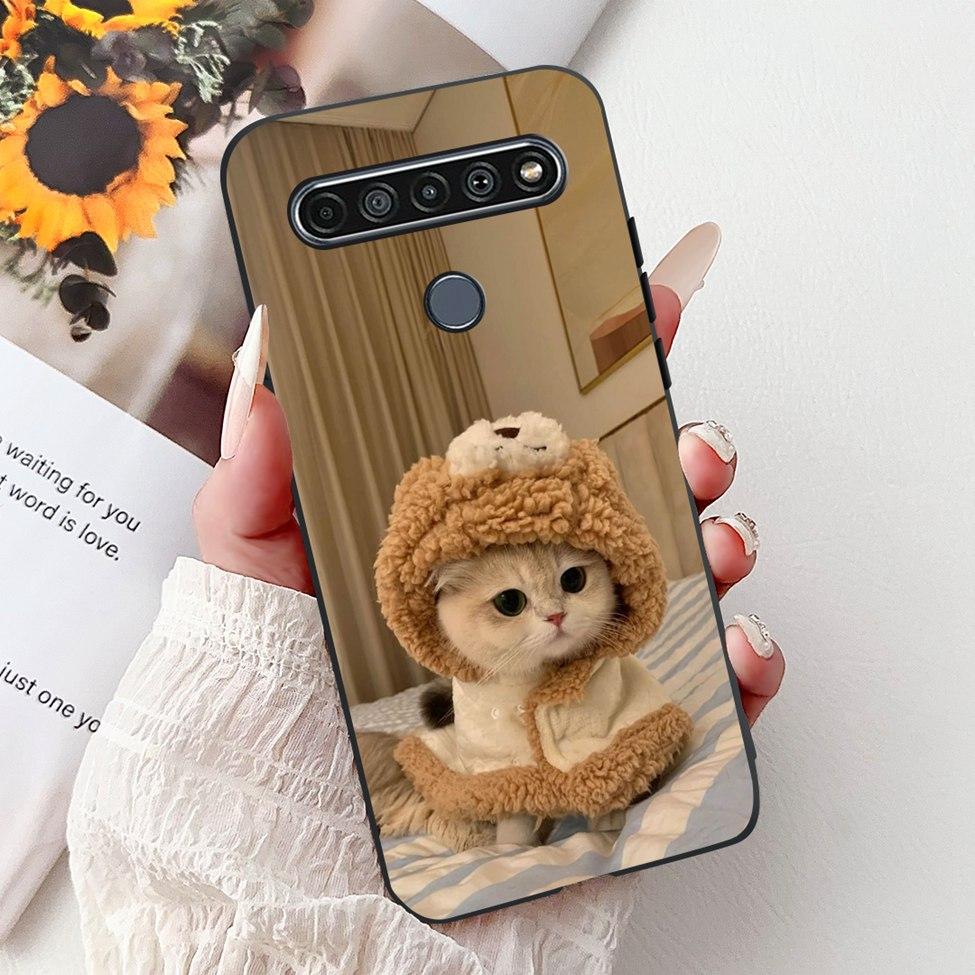 2020 For LG K41S LM-K410 Cover For LG K51S Case LM-K510 Luxury Butterfly Love Cute Cat Cool Handsome Lion Painted Black Silicone