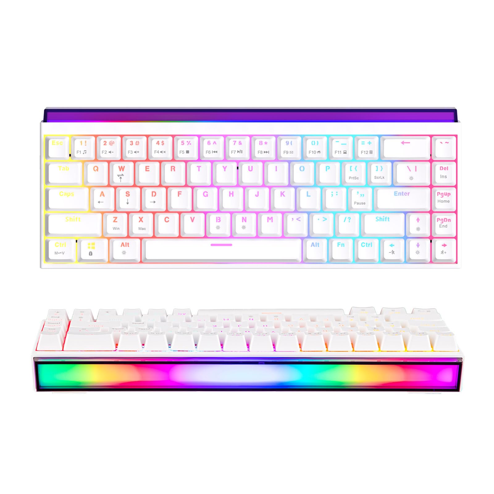 

MechLands AJAZZ NK68 Wired Gaming Keyboard with Compact Mechanical Compatible with Lightbox, 65% Keyboard, Hot-Swap Compatible, Shine-Through Keycaps, білий