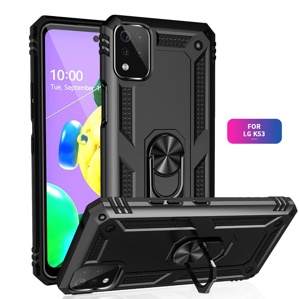 For LG K22/K32/ K22 Plus Mobile Phone Case, Anti-fall and Wear-resistant 360 Rotating Stand Magnetic Phone Case