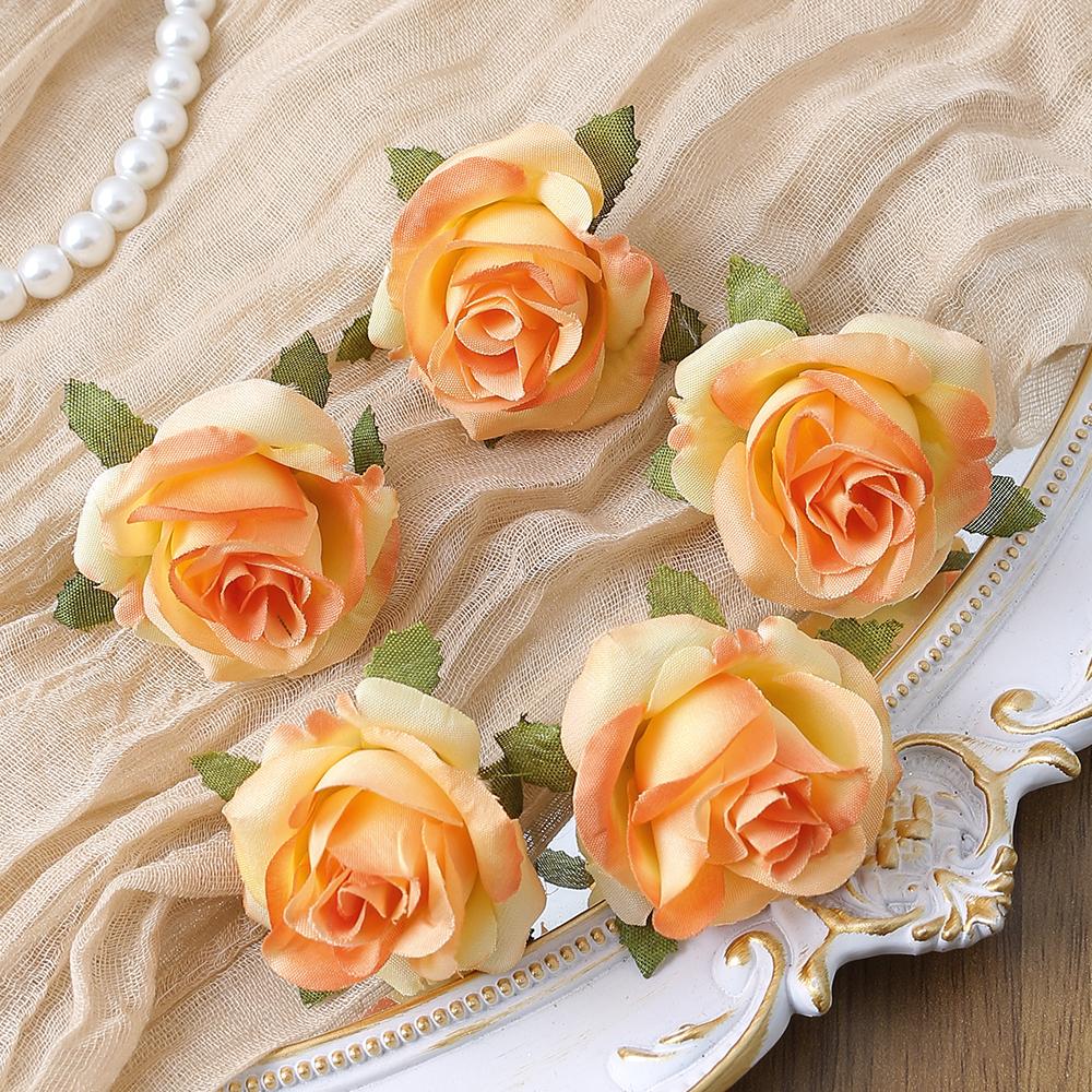 50PC Artificial Flowers DIY Candy Box Cake Home Decor Christmas Decorative Wreaths Wedding Party Garden Roses Arch Silk Fake
