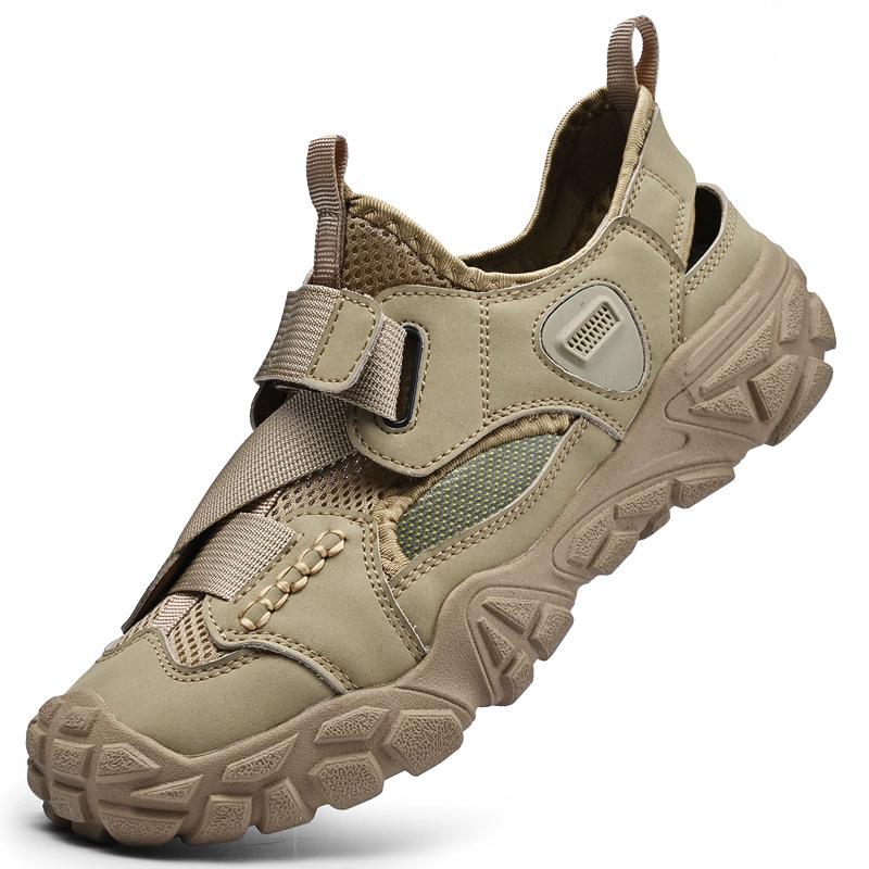 Popular Outdoor Driving Sandals Men's Summer Imitation Leather Soft-soled Cool Slippers Casual Breathable Non-slip Beach Shoes Men