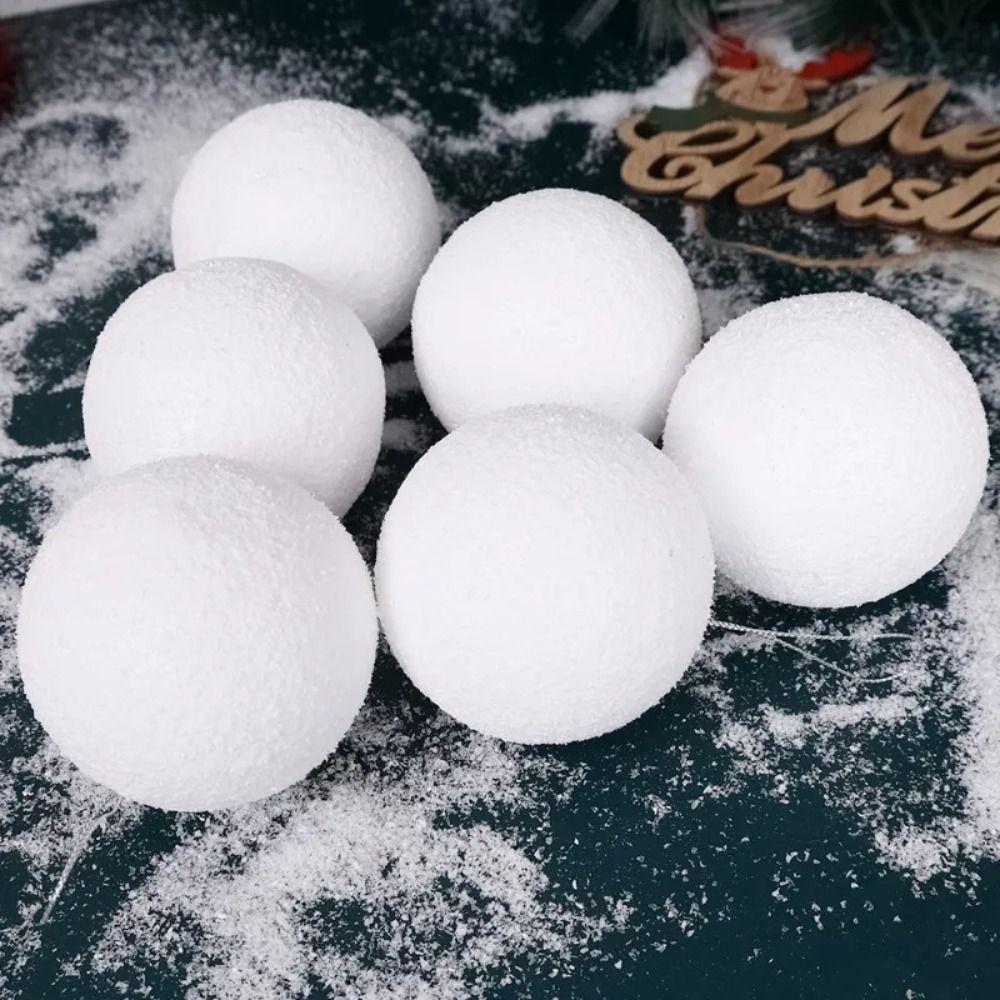 6Pcs White Foam Christmas Balls Wedding Holiday Supplies Portable Home Decorations