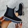 Fashion Women's Round-Toe Low-Top Boots Large-Sized Sleeve Fashion Short Boot for Spring And Autumn