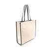 Used JIMMY CHOO logo Tote Bag canvas leather Beige Black Used Women