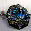 1pc Enchanted Elegance Peacock Automatic, Cute Cartoon Pattern, Portable Outdoor Umbrella, Perfect, Holiday Gift for fans.C007