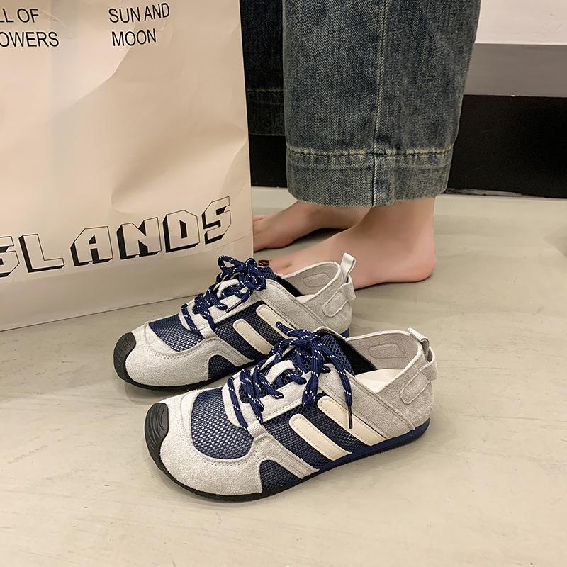 Flat Bottom Retro Breathable Summer New 2025 Casual Lightweight Mesh German Training Shoes Women's Thin Sports Forrest Gump Shoes