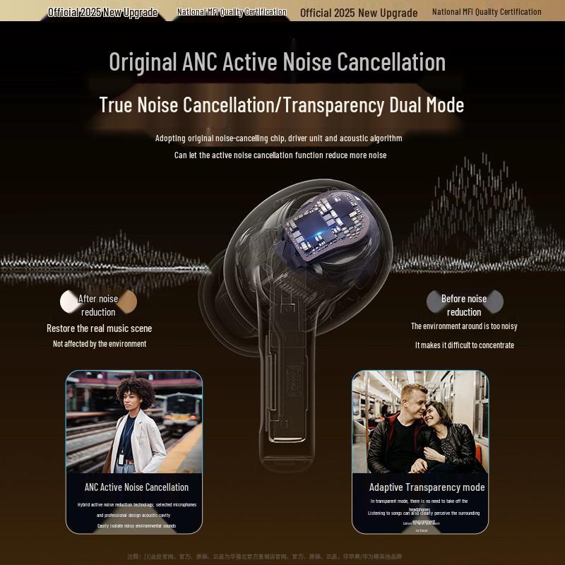 Huaqiangbei Pro3: 2025 Bluetooth Noise-Cancelling Earphones Compatible with Apple