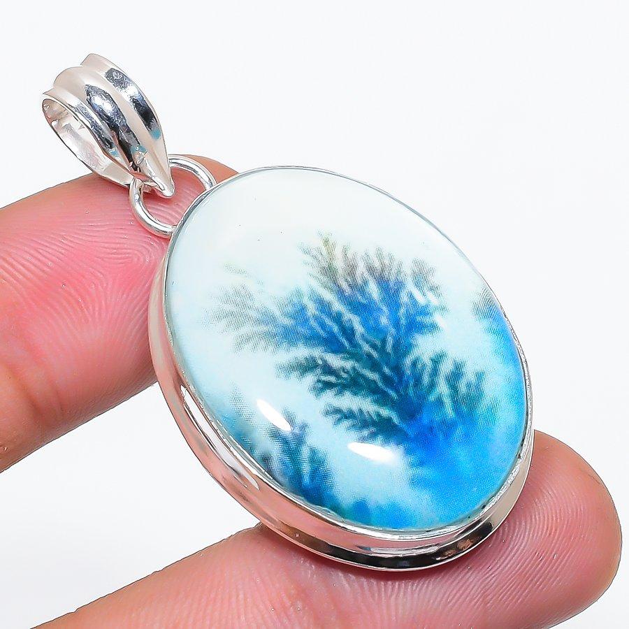 Natural Dichroic Glass Gemstone 925 Sterling Silver Jewelry Pendant 1.89  AP-14115