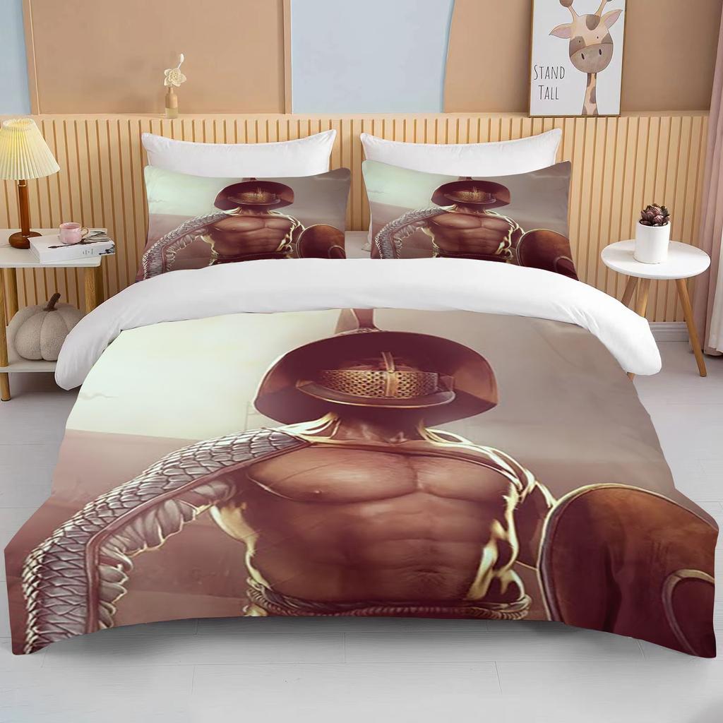 10 Sizes Cartoon Roman Gladiator Bedding Set Colorful Home Textile Duvet Covers Pillowcases Bedclothes Kids Gift Bedding Set