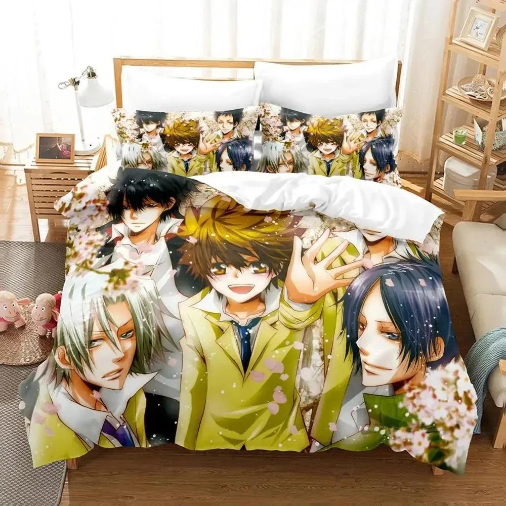 Anime Hitman Reborn Bedding Set Duvet Cover Bed Set Quilt Cover Pillowcase Comforter King Queen Size Boys Adult Bedding Set