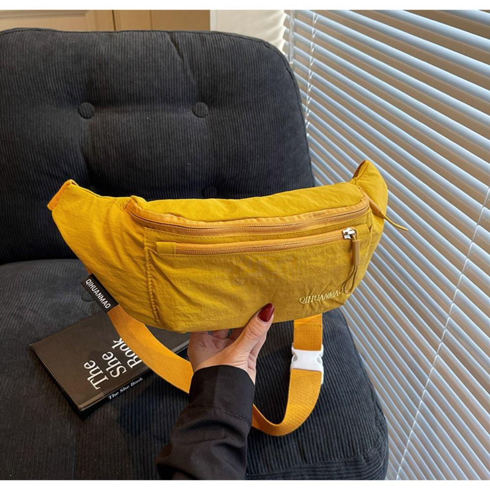 Solid Color Chest Bag Crossbody Bag Crossbody Waist Pack Casual Nylon Fanny Packs Travel
