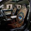 2pcs Compatible For Car Seat Covers With Mystic Mandala Eye Print - Heavy-Duty Front Passenger & Driver Seat Protectors, Mandala