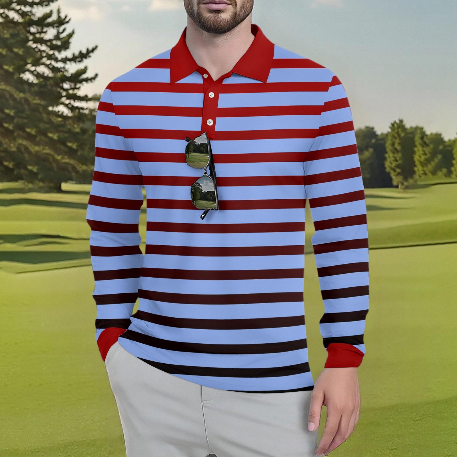 

Мужская классическая футболка Ice Silk с дышащим градиентным узором и длинными рукавами, с воротником-стойкой, легкая летняя повседневная быстросохнущая XL киноварь