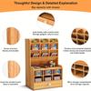 1pc A/B/C/D style Wooden Desk Organiser DIY pen container, Multiple grids Large Capacity Stationery Storage Pen Holder for Home,Office,School.