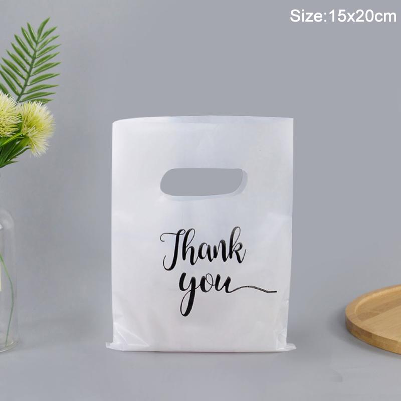 

100 шт. подарочные пакеты с благодарностью, пластиковые пакеты для упаковки конфет, печенья, для свадеб, дней рождения, вечеринок, сувениров, принадлежностей для малого бизнеса 15x20cm белый