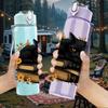1PC Black Cat Stacked Books Graphic 750ml Color Plastic Sports Water Bottle Leakproof Flip Straw Lid Suitable for Sports Office Home Use