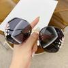 2025 Fashion Rimless Sunglasses with Rhinestone Diamond Inlay