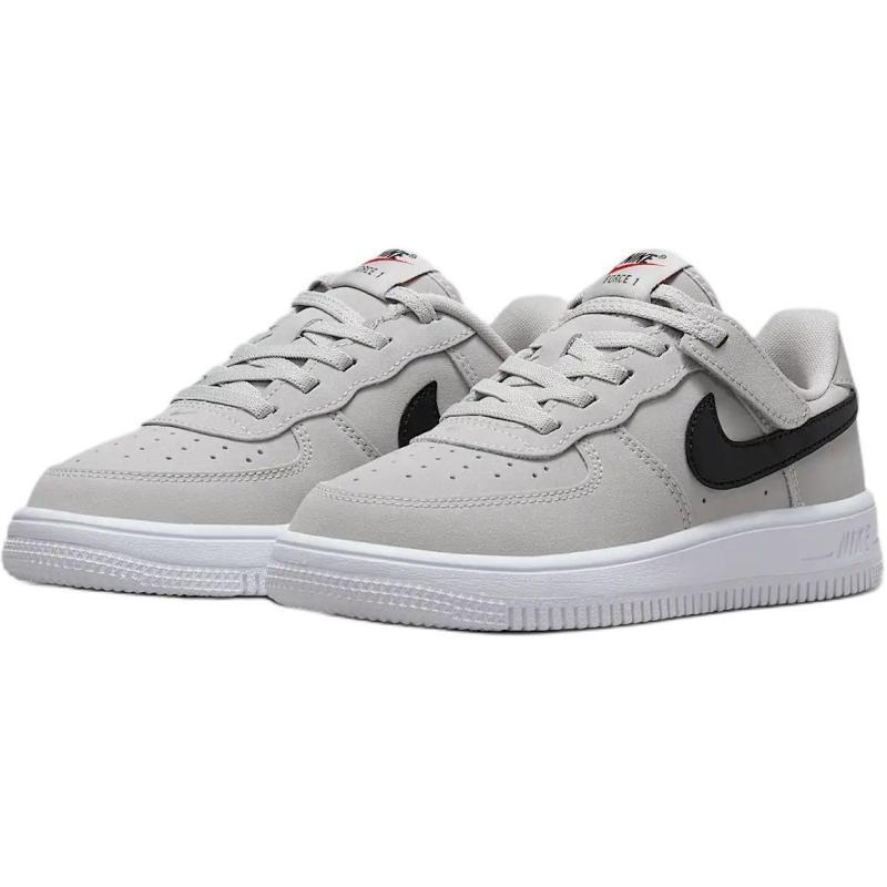 Nike Force 1 Low LV8 EasyOn Rutschfest Verschleißfest Niedrig geschnitten Kinder Skateboard Schuhe Grau/Weiß/Schwarz Kinder Sneaker FZ1010-001