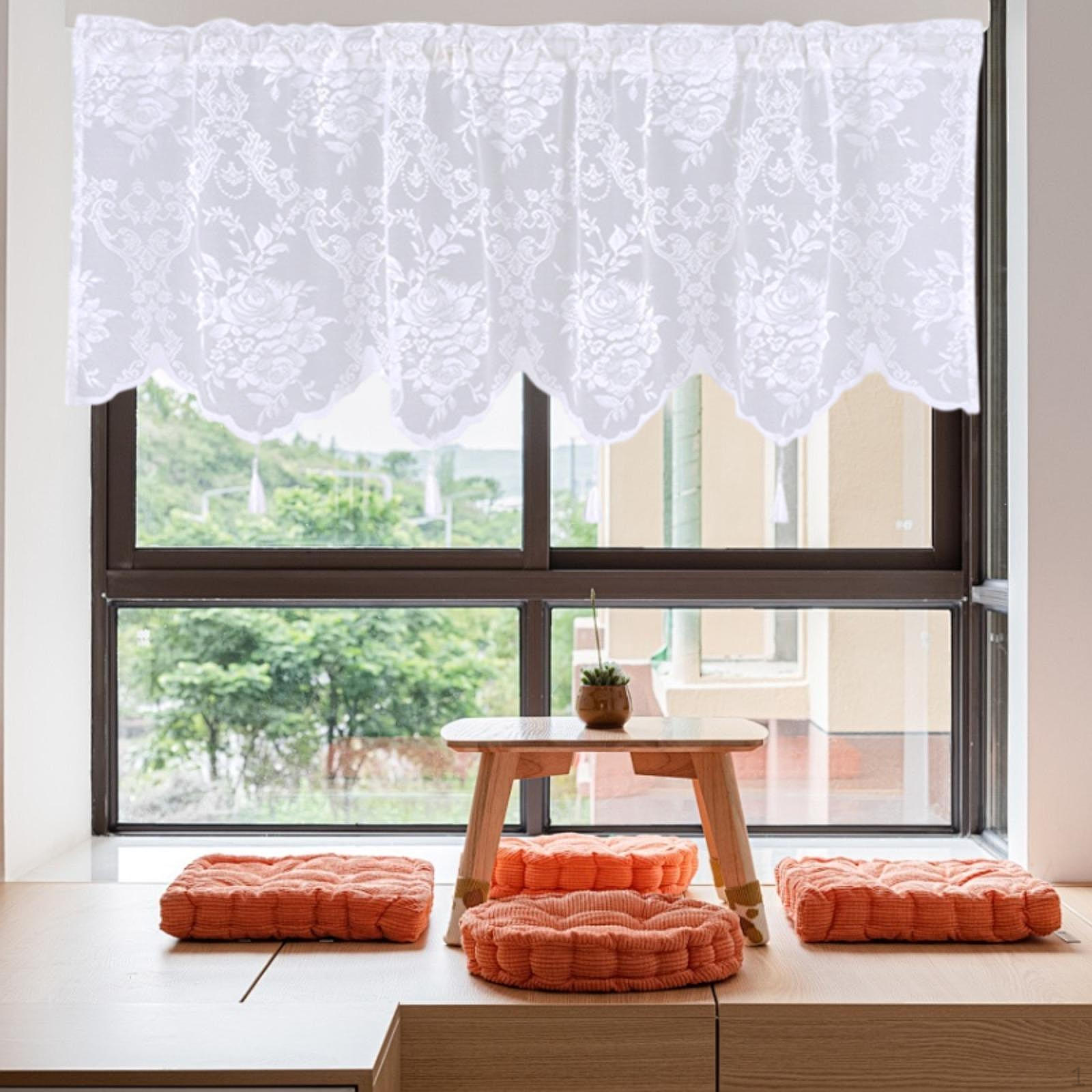 

Утепленный оконный ламбрекен с карманом для штанги для спальни и кухни White S