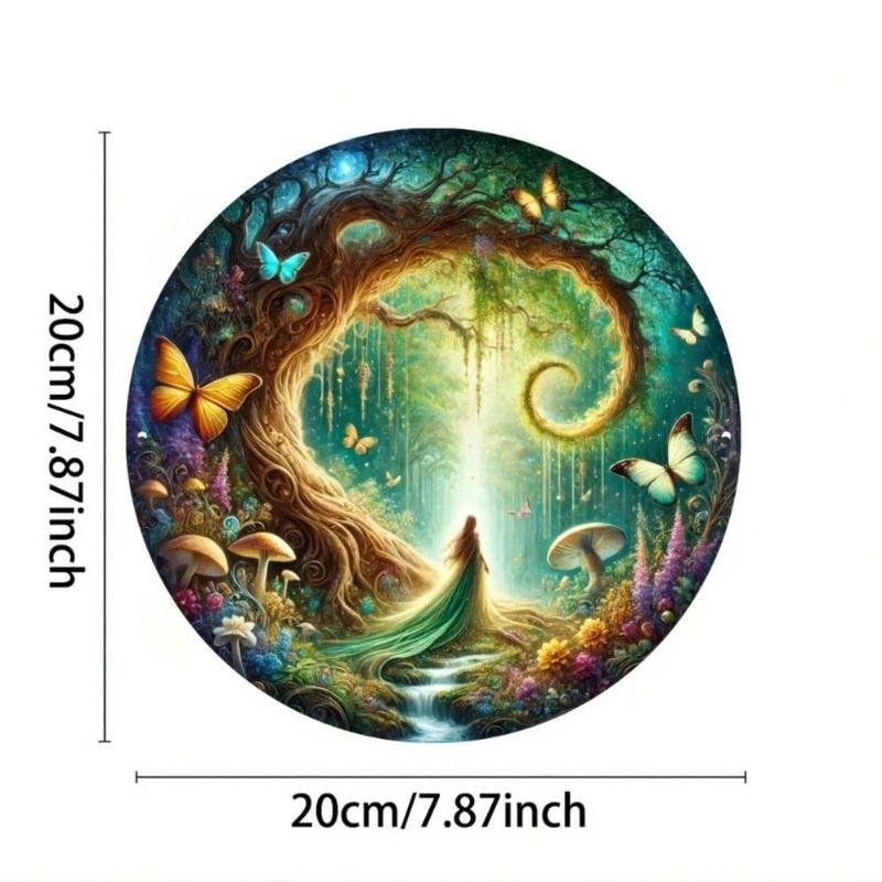 Metal Tin Sign Floral Pattern Wall Art Home Decor 20x20cm