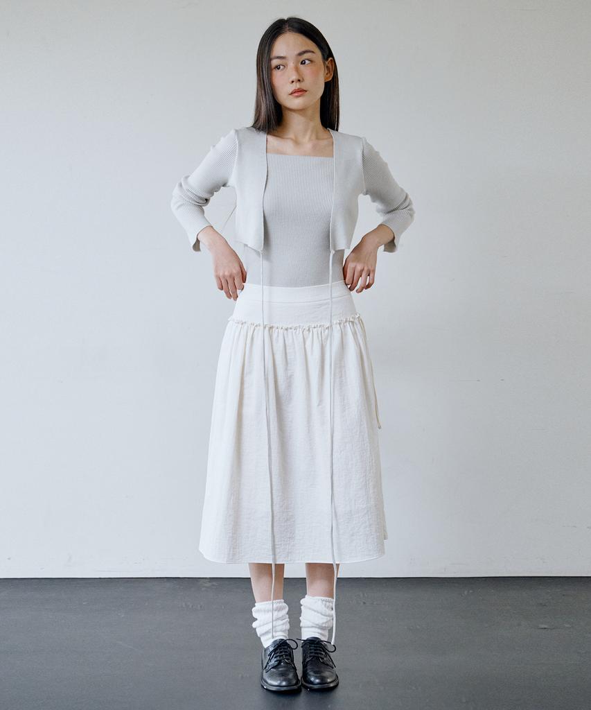 Awi Voluminous Shirred Skirt_White