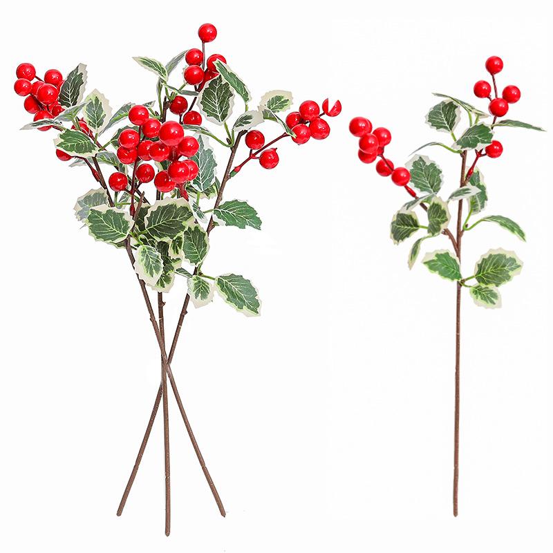 Christmas Simulation Red Fruit Branch Holly Fruit, Rich Fruit Daoxiang Red Fruit Auspicious Fruit Living Room Hotel Decoration