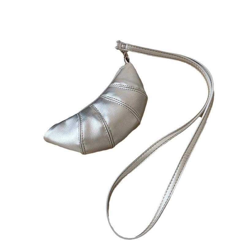 Coin Wallet Cute Croissant Design Niche Mini Concave Crossbody Lipstick Earphones Small Bag