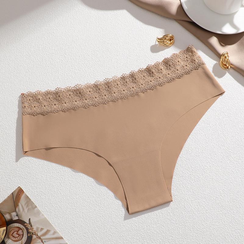 1 Stück Damen Übergröße Spitze Nahtlose Unterwäsche, Vollhüft Modische Atmungsaktive Schnelltrocknende Damenunterwäsche, Hochwertige Niedliche Unterwäsche