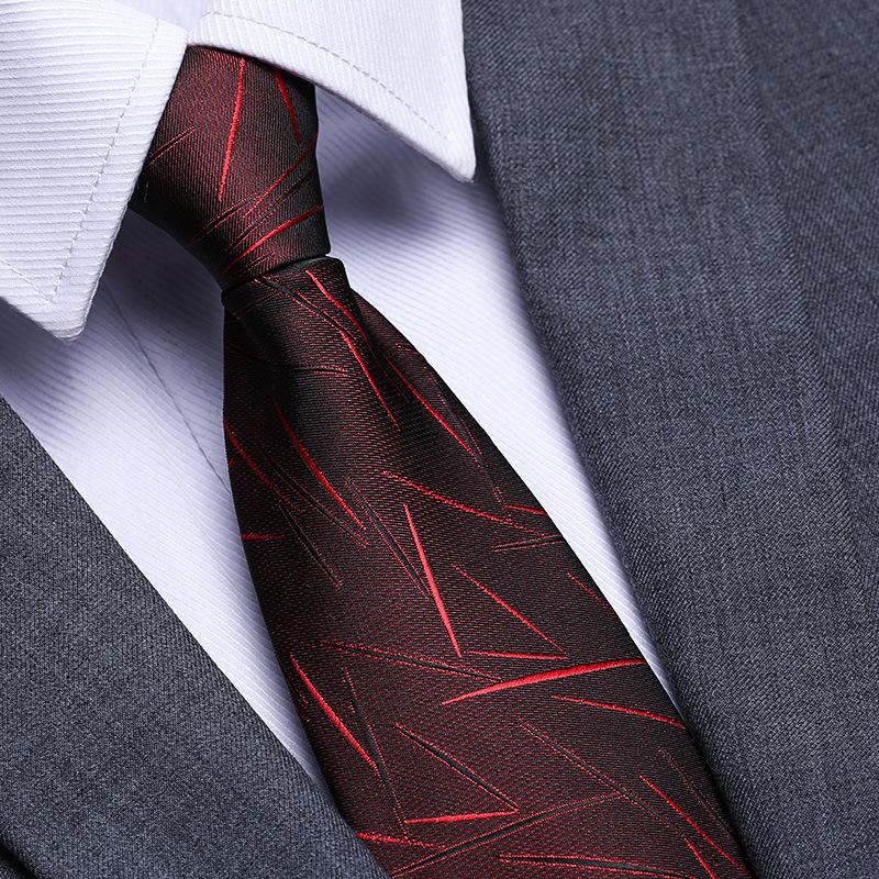 Married Men'S Red Zipper No-Tie Formal Tie Business Black Professional Groom Korean Version One-Pull Tie