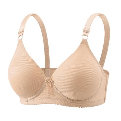 Cross-Border Hot-Selling Plus Size Wireless Gather Bra with Three-Row Buckle for Middle-Aged & Elderly Women